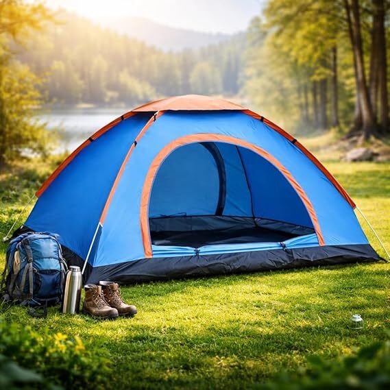 Picnic Hiking Camping Portable Waterproof Dome Tent for 2 Person Waterproof with Bag (Multicolor)